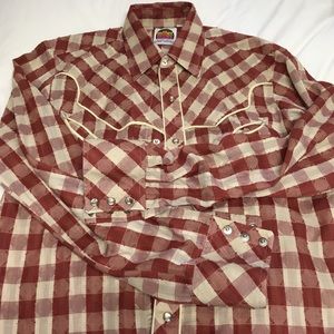 Men's Vintage Western shirt Miller Red Check